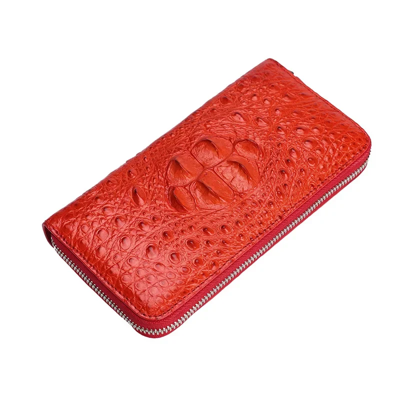 Real Crocodile Genuine Leather Wallet for Women Green/red Female Cellphone Bag Zipper Women Wallet and Purse Card Holder Case