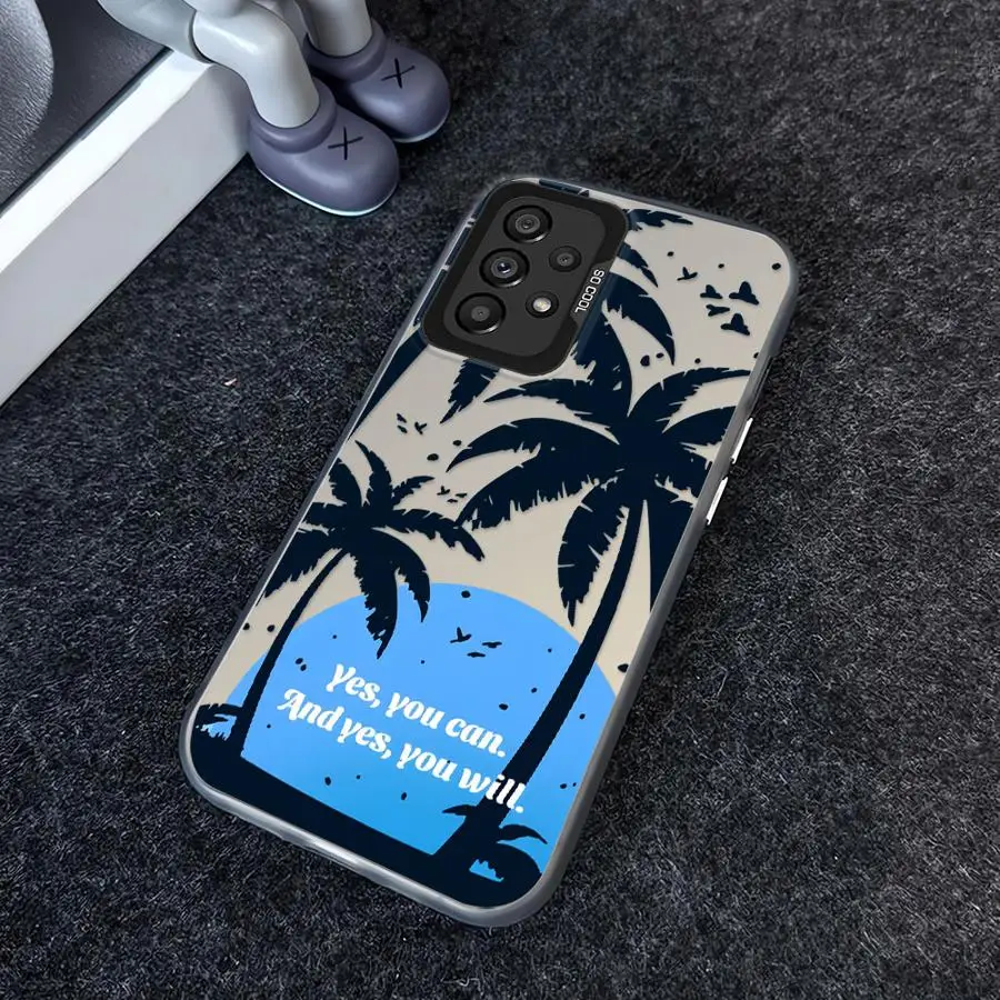 Simple Coconut Tree Case for Samsung Galaxy A17 A52 A12 A14 A56 A23 A71 A25 A73 A54 A13 A72 A32 A36 A16 A34 Phone Cover