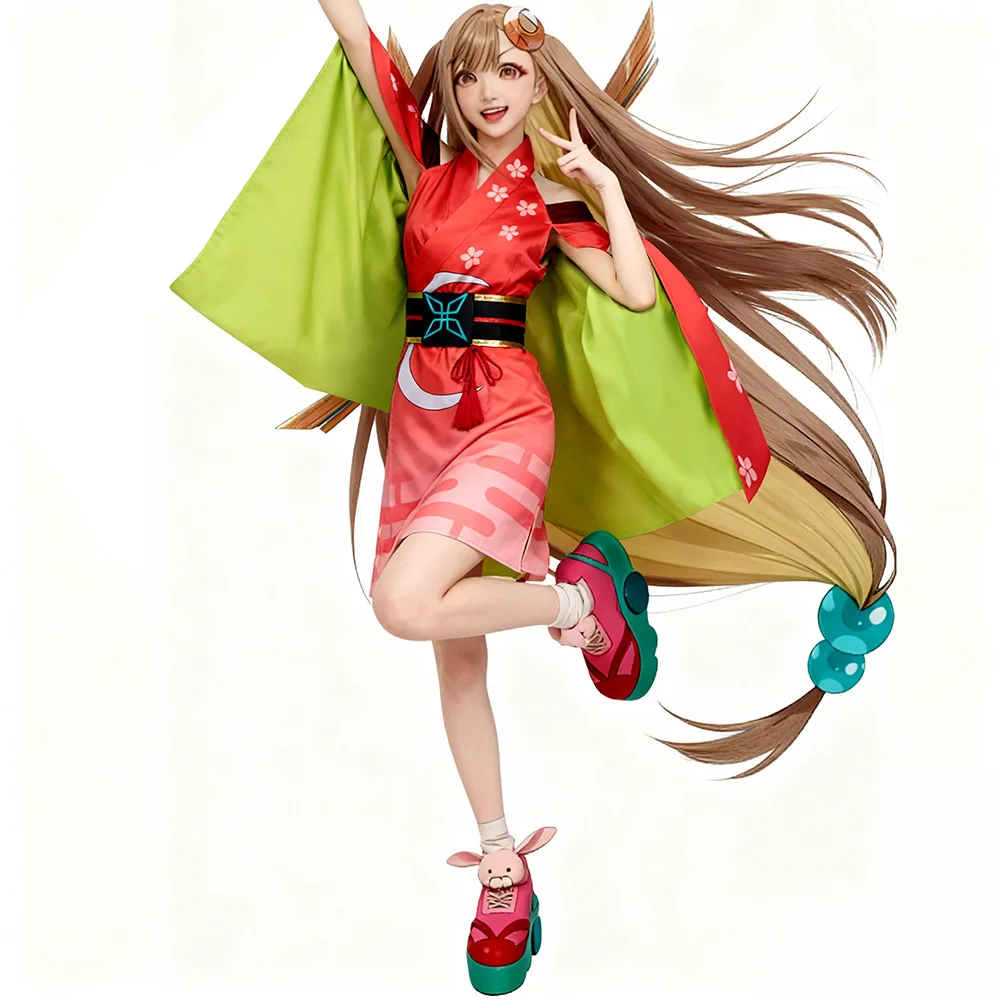 

Аниме Chou Kaguya-hime Kaguya Косплей Костюм Космическая принцесса Кагуя кимоно платье головные уборы для женщин и девочек фестиваль карнавальный комплект