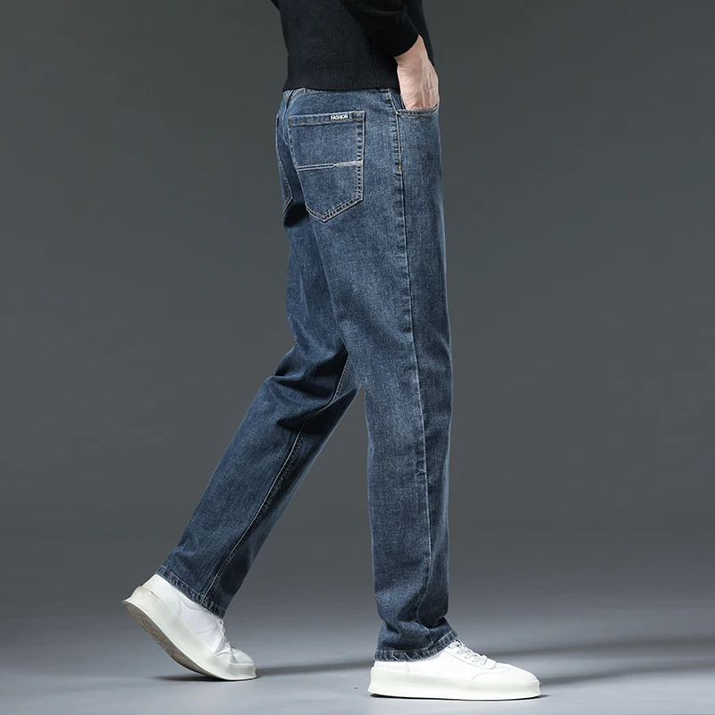 Jeans en denim pour hommes, 3 couleurs, vêtements de marque, mode classique, régulier, droit, décontracté