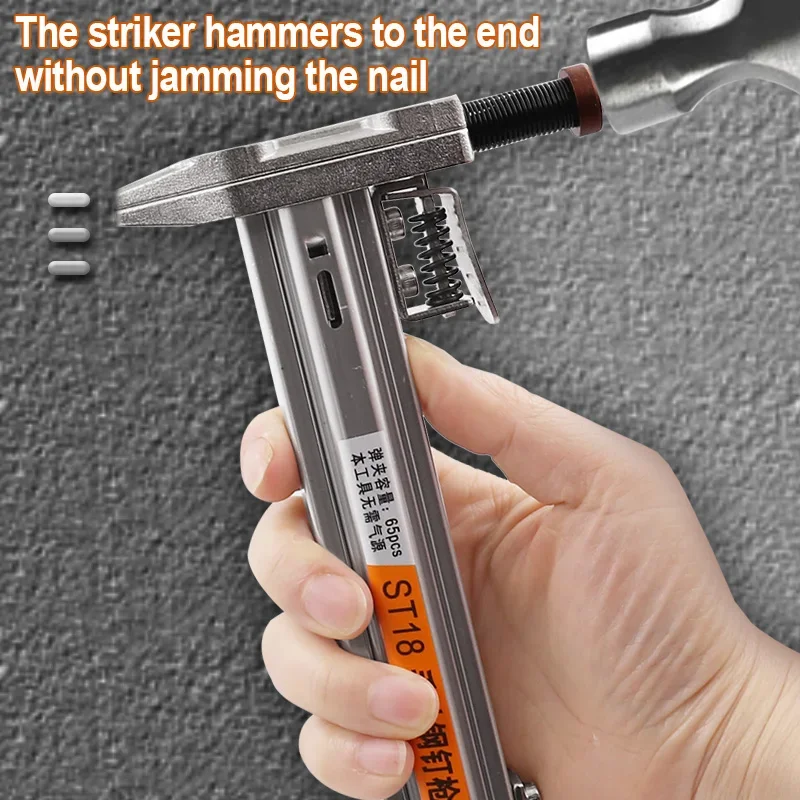 ST18 Manual Wire Groove Nail Gun, Cement Wall Woodworking Groove Nailer, Multi-function Handheld Fastening Artifact Tool