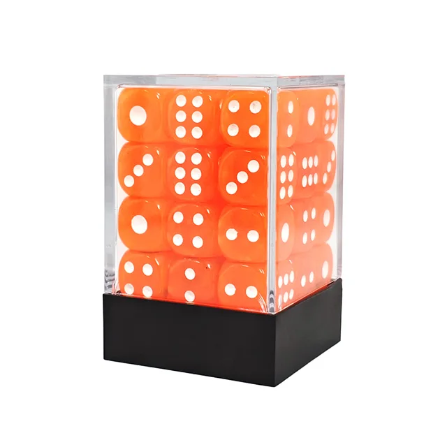 36 Teile/satz Acryl 12MM D6 Dot Würfel Multi-Farbe Transparent Runde Ecke Spiele Würfel für Bar KTV Club glücksspiel Trinken Spiele Würfel