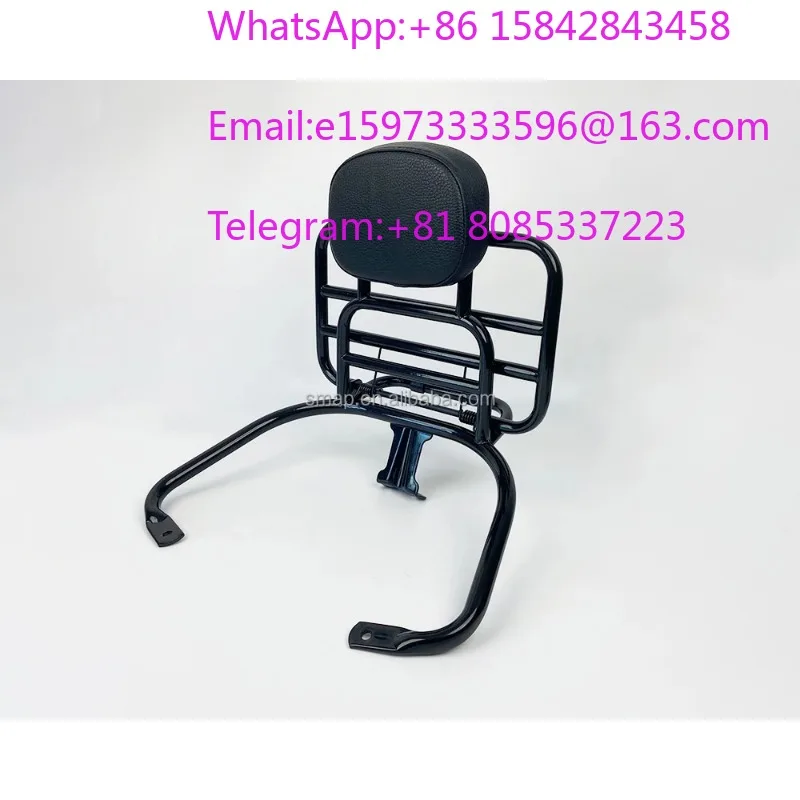 Upgrade Motorcycle Accessory New Design Rear Storage Rack with Chrome Painted Backrest Stainless Steel Front & Rear Fenders