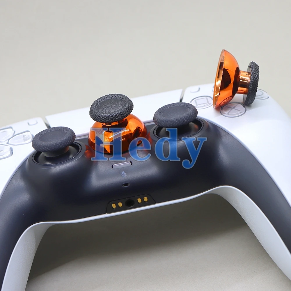 2PCS 3D Analog Joystick Chrome Electroplated Plated Thumb Stick Grip Mushroom Cap Thumbstick Case For Sony PS5 Controller