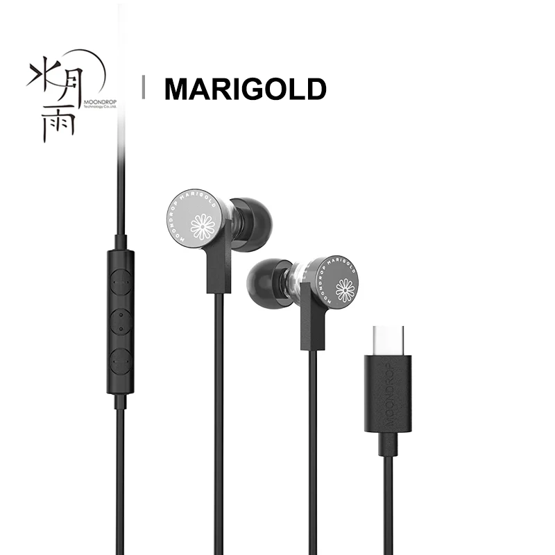 MOONDROP MARIGOLD 1DD الديناميكي DSP USB-C سماعة داخل الأذن المدمج في 32Bit/384 كيلو هرتز كارت الصوت ميكروفون EQ الموسيقى سماعة الألعاب