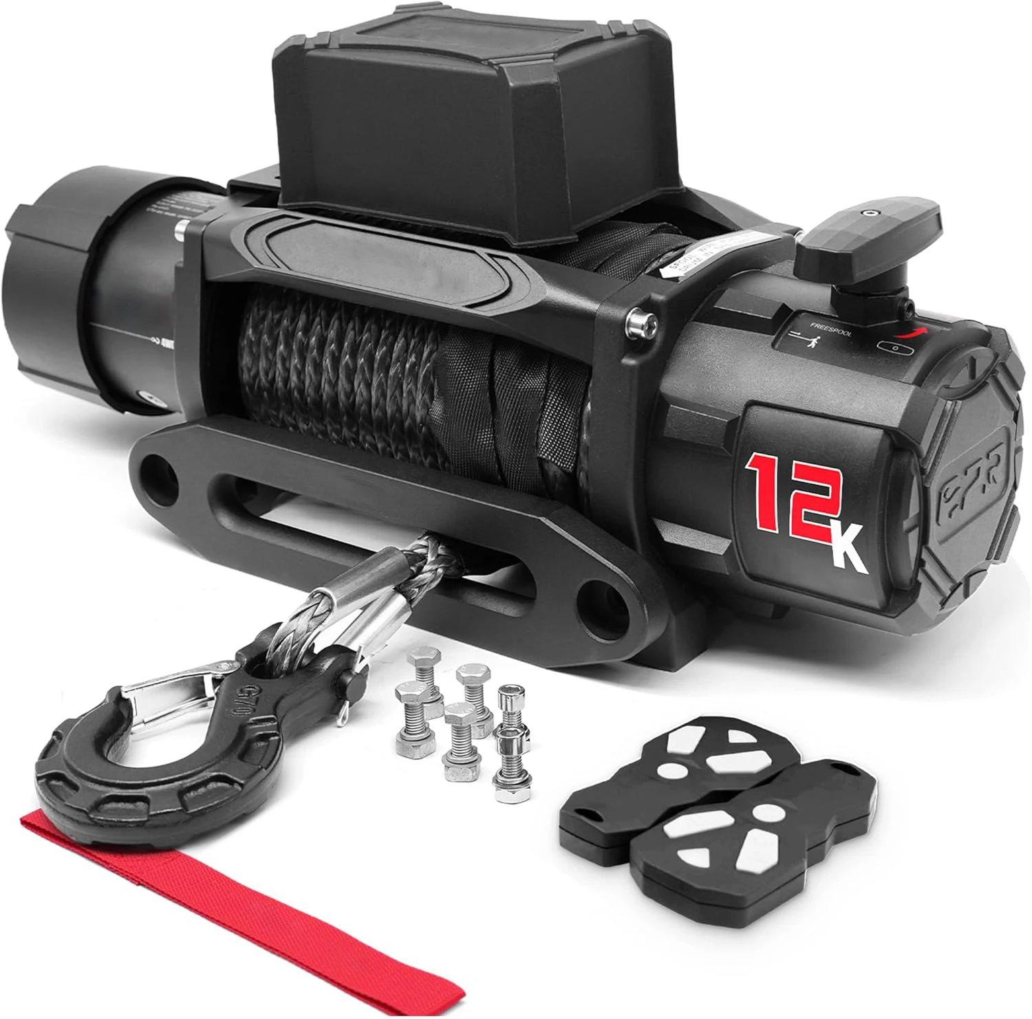 XINQI 12000 LBS Winch With Synthetic Rope and 2 Wireless Remotes - Panther Series 3S
