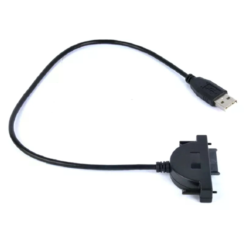 1Pc USB 2.0 To Mini SATA II 7+6 13Pin Adapter Cable For Notebook CD/DVD ROM Slimline Drive Converter Steady Style With Screws