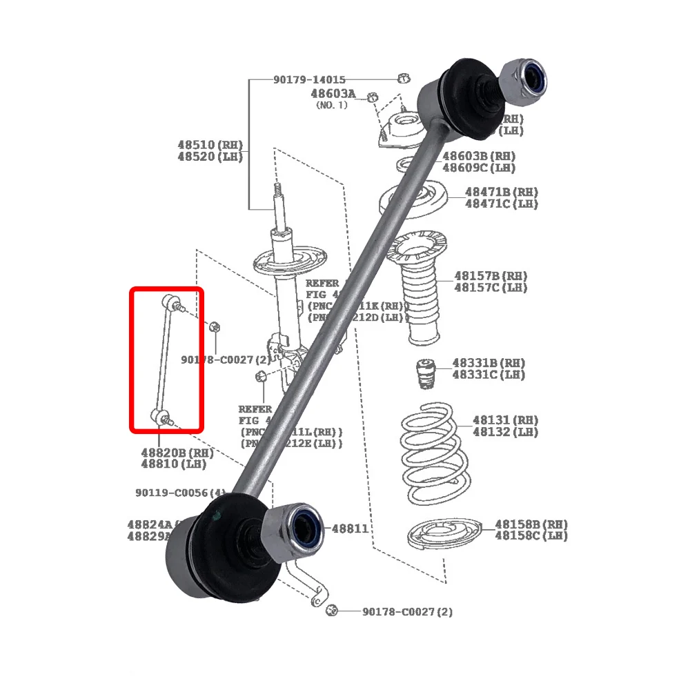 Front Stabilizer Link L/R for LEXUS ES SERIES XV60 ES200 2.0L ES250 ES300h 2.5L 48820-06060 Sway Bar Link