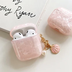 Pink Heart Girls Case for AirPods Pro Shell Texture Earphone Protective Cover for Airpods 2 3 3rd Soft IMD Case with Keyring