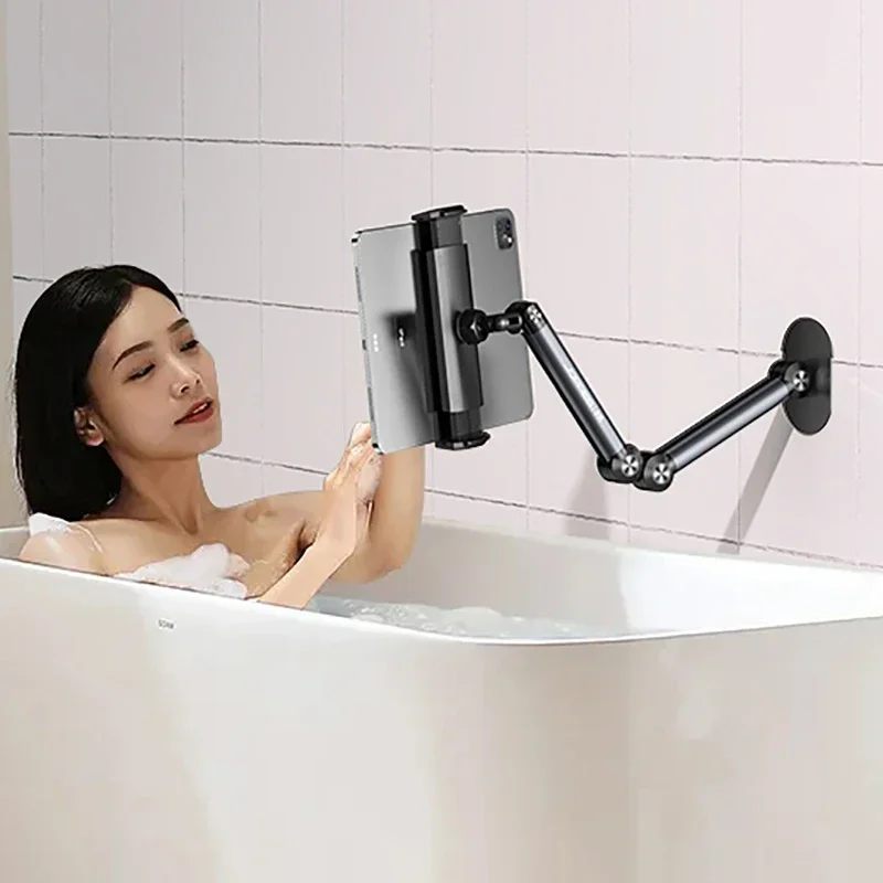 MoZhao Phone Holder Tablet Wall Rack Lazy Adjustable Support Kitchen Bathroom Bathroom Toilet Fixed Bracket Cantilever Stand