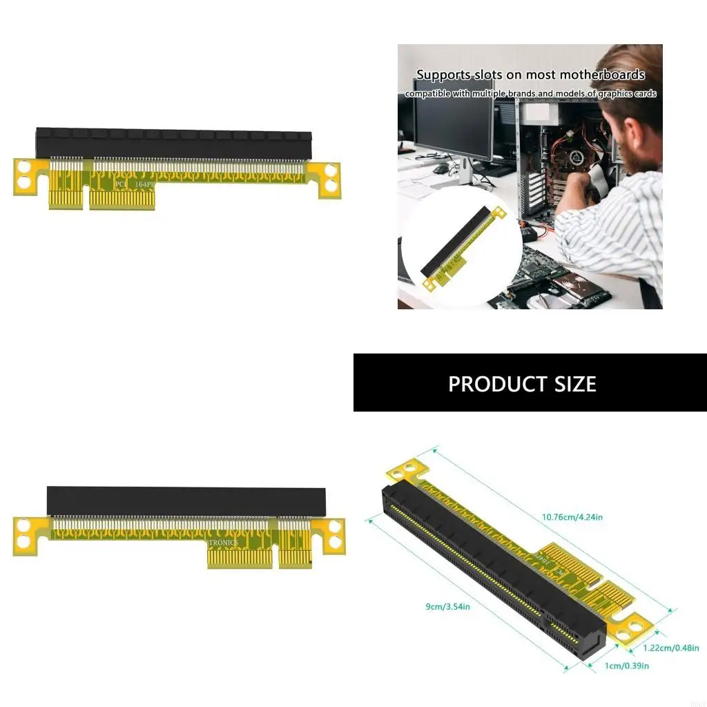 

900F PCIe 4X до 16X Удлинитель видеокарты Адаптер для материнских плат Простая установка без инструментов Термостойкая карта