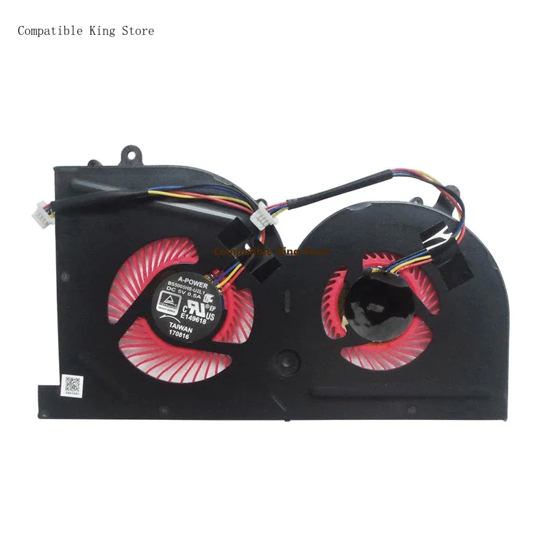 d New GPU Cooling CPU Fan Replacement for MSi GS63 GS63VR GS73VR MS-16K3 MS-17B1 MS-17B2 BS5005HS-U2F1 BS5005HS-U2L1