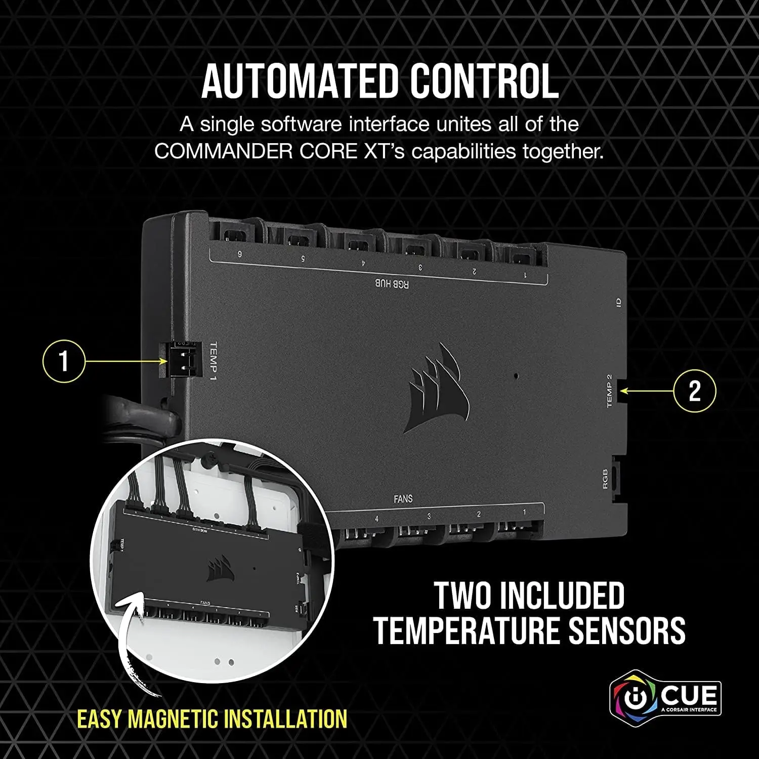 CORSAIR 100% original iCUE COMMANDER CORE XT, Digital Fan Speed and RGB Lighting Controller