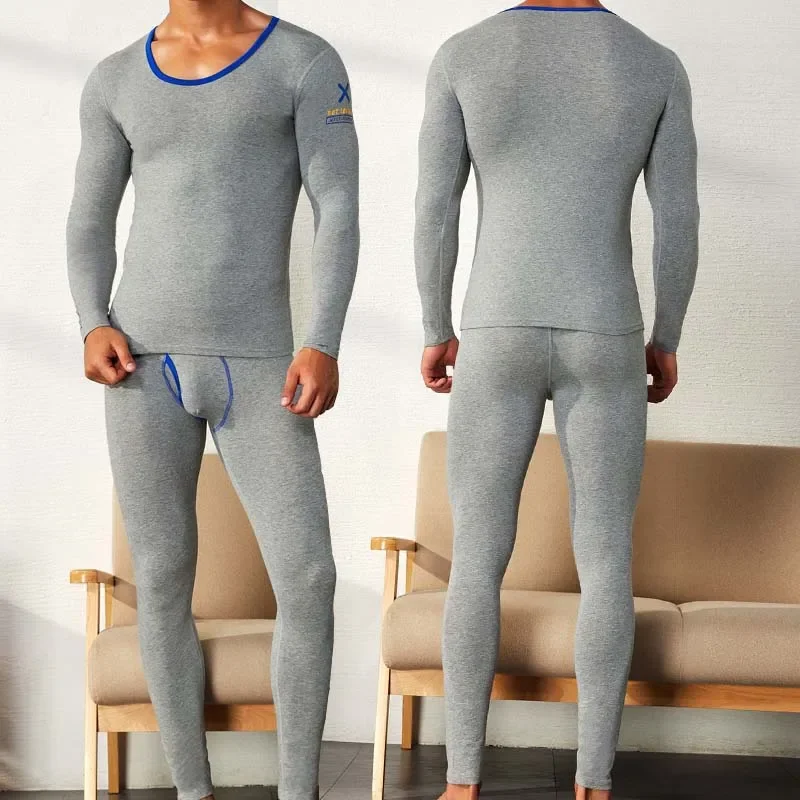 Men\'s Long Johns Thermal Underwear Sets Sexy Bulge Penis Pouch Leggings Men Lounge Trousers Sleepwear Thermal Underwear Bottoms