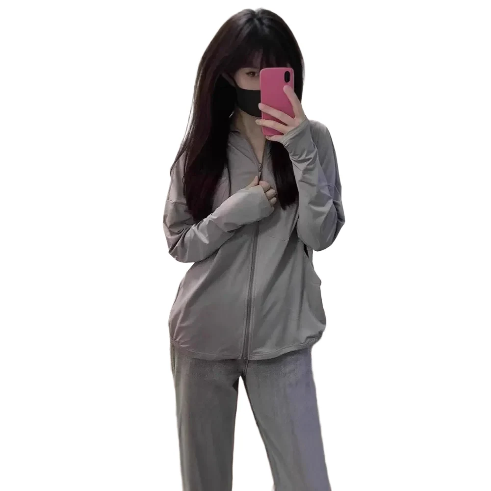 

Breathable Sportswear Sunscreen Cardigan Outdoor Events Black Comfortable Fit Lightweight Jacket Long Sleeve Top