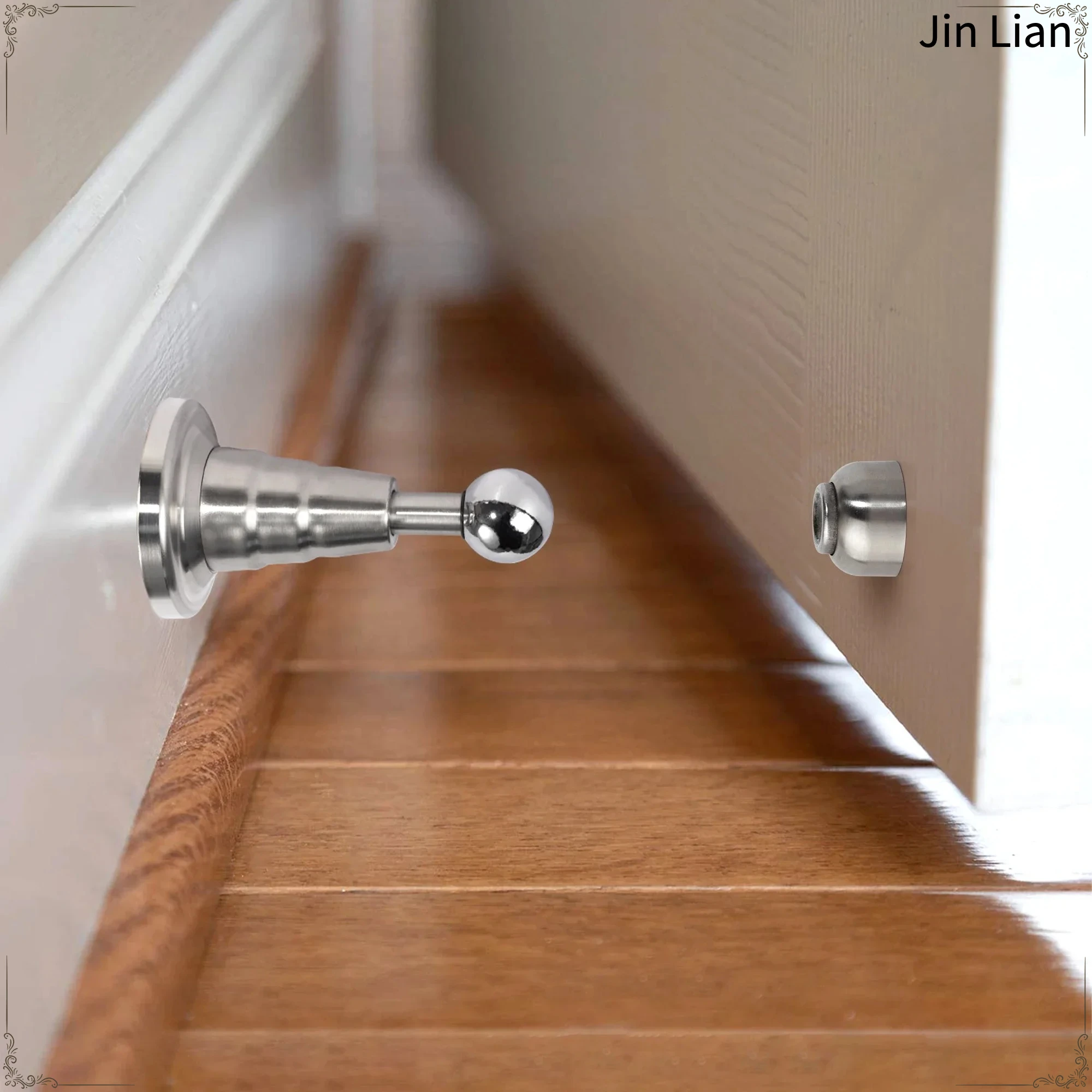 Stainless Steel Magnetic Hydraulic Door Stopper Wall Anti-Collision Protector Heavy Duty Magnet Wooden Front Door Holder Stopper