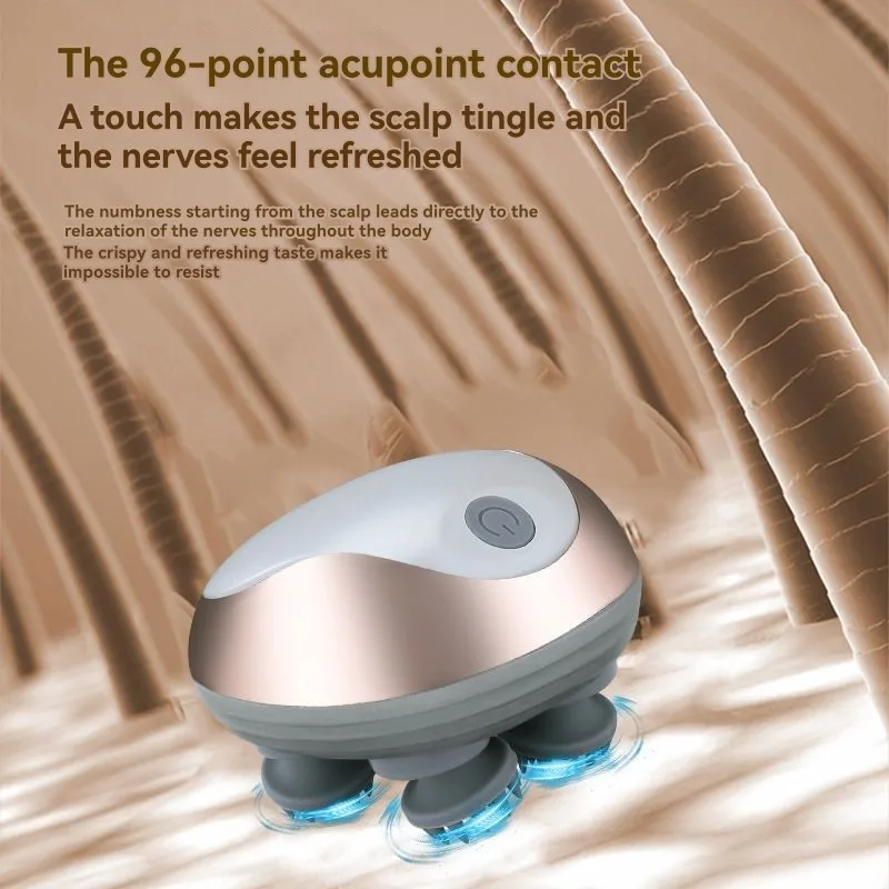 

Обновленная версия, перезаряжаемый мини-массажер для кожи головы осьминога, водонепроницаемое многофункциональное вибрационное массажное устройство для головы