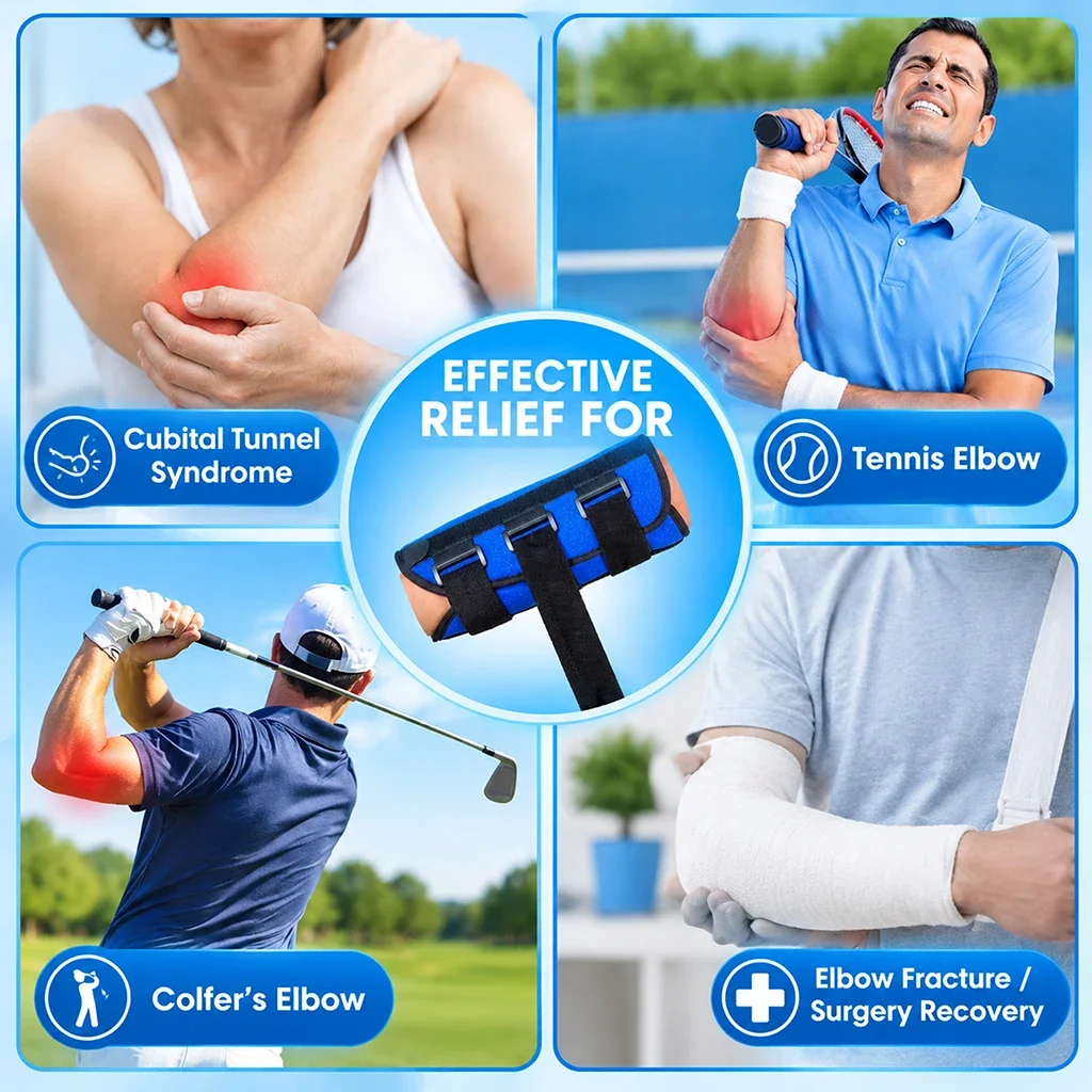 SSUNTAK Elbow Splint Immobilization Brace  Arm Support Brace for Night Sleeping Prevent Elbow Bending Arthritis Pain Relief