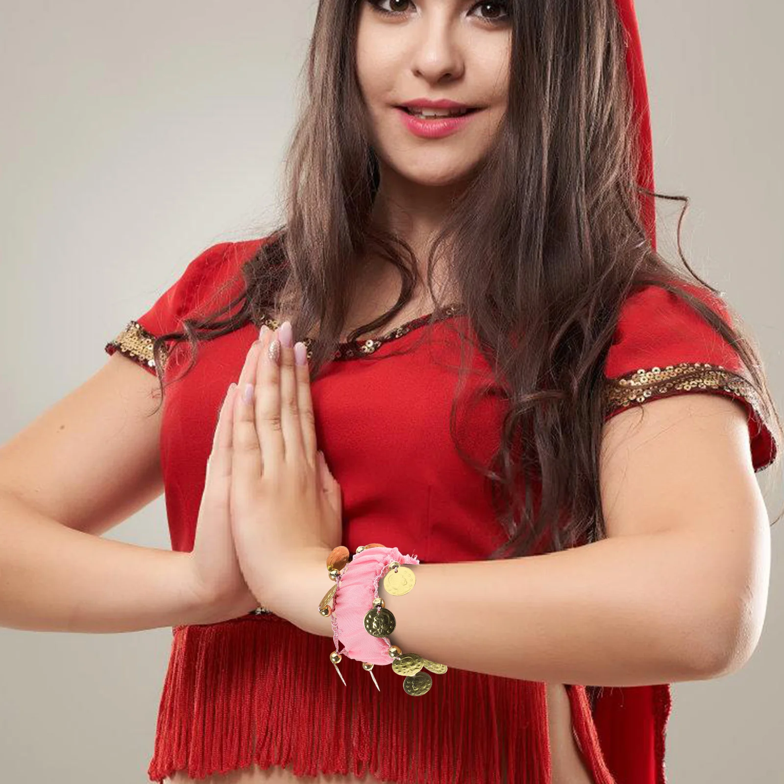 

2pcs Belly Dance Bracelets Coin Cuff Wrist Ankle Bands For Costume Accessories Dance Jewelry Handcrafted Fashion