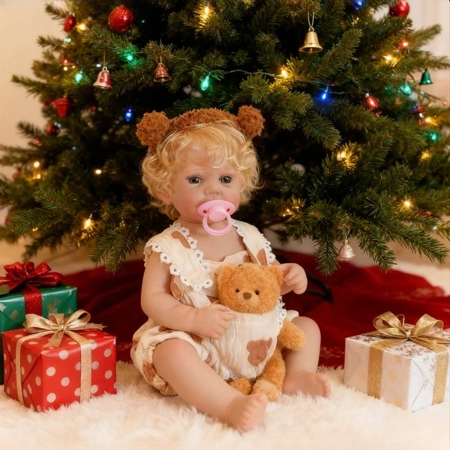 

NPK 19''3D Skin Full Body Vinyl Reborn Abigail Handmad Painting Collectible Lifelike Collectible Art Doll Christmas Gifts