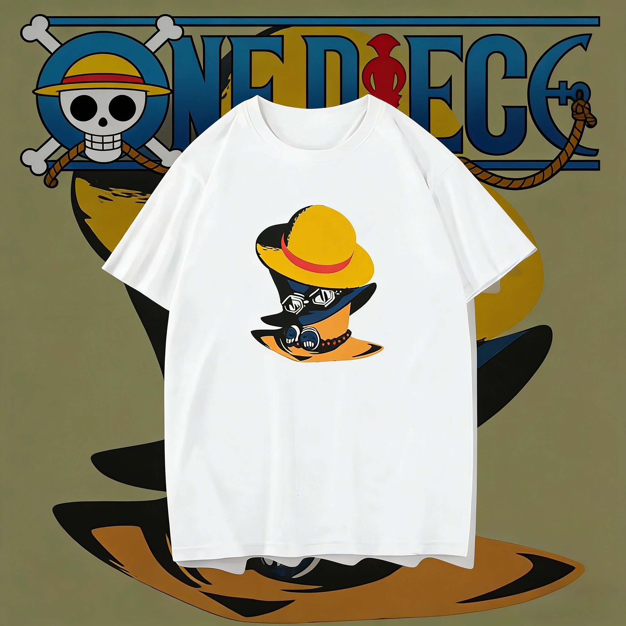 

Летняя футболка 2026 года с 3D-принтом Портгаса Д. Эйса, минималистичная, ретро, хлопковая, дышащая, оверсайз, для взрослых и детей