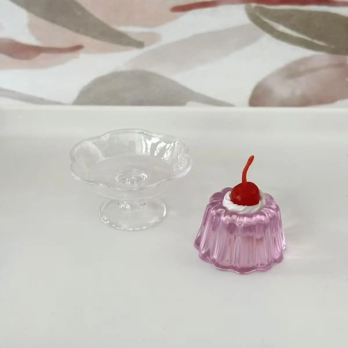 الأرجواني شوا نمط الشاي الحلي زهر الكرز القديم الصودا هلام مفتاح سلسلة الغراء المنتج النهائي 2D صور الدعائم أكل وادي