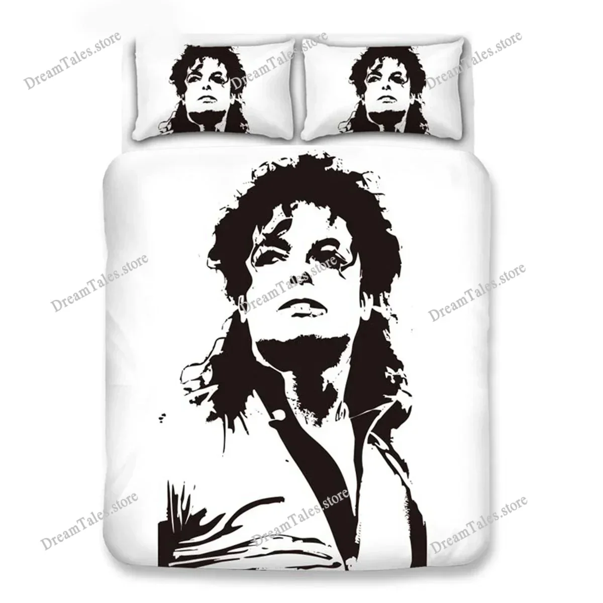 

3D Print Michael Jackson Cartoon Bedding Set Boys Girls Twin Queen Size Duvet Cover Pillowcase Bed Kids Adult Home Textileextile