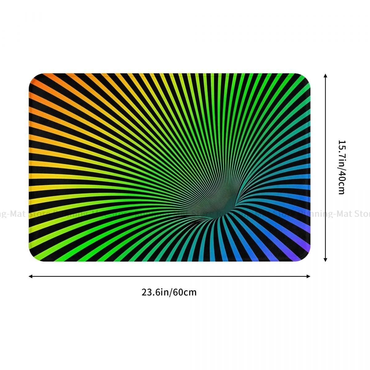 3D Vortex Illusion Anti-Slip Doormat Kitchen Mat Rainbow Vortex Balcony Carpet Welcome Rug Home Decorative