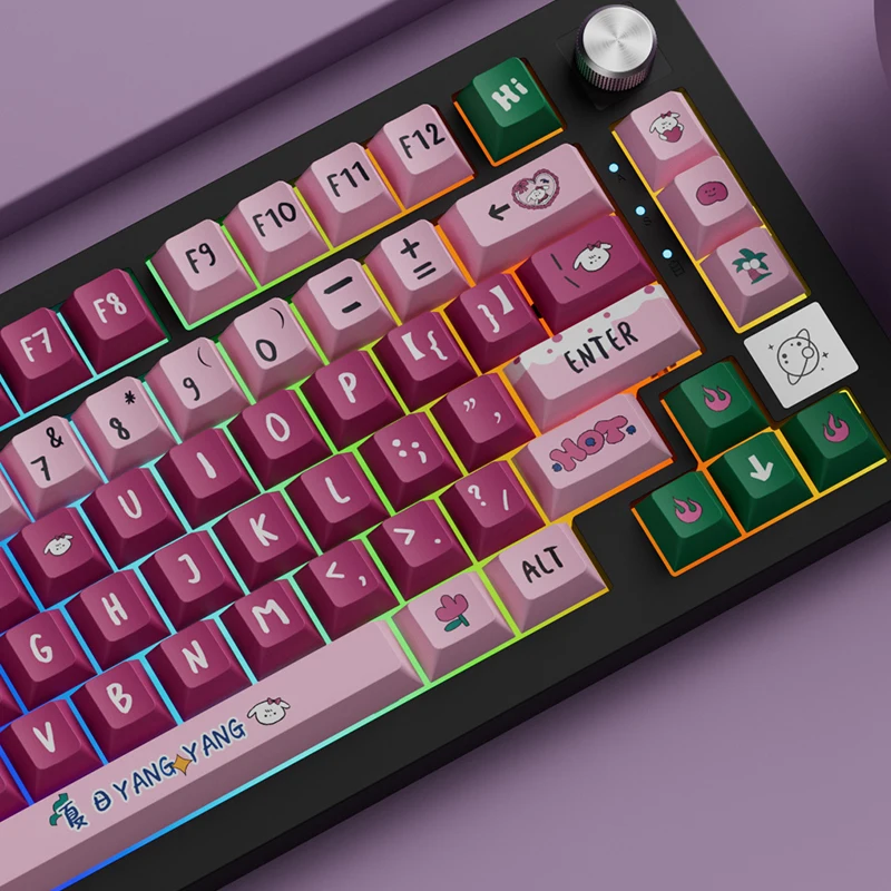 Keycap Domba Musim Panas Set Lengkap Keycap Keyboard Sangat Mekanis Pabrik Asli Mendukung 61/68/84/75/98