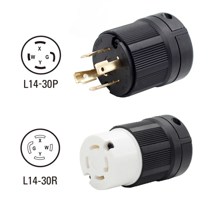LLCS-30A Locking Plug And Connector Set 125/250V 3 Pole 4 Wire Grounding Electrical Replacement Industrial Power Connection