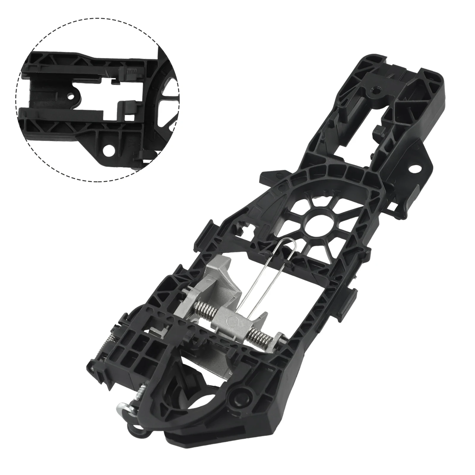 

Полезный прочный практичный механизм переноски рамы дверной ручки правая Черная передняя сторона пассажира ABS пластик + металл