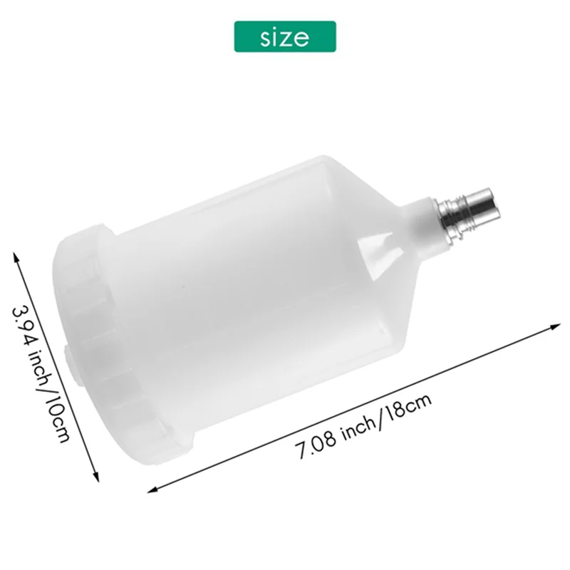 6 ชิ้น 600 มิลลิลิตรพลาสติก Hvlp สีถ้วยหม้อสําหรับ Sata Sprayer Cup Connector Jet Paint Sprayer