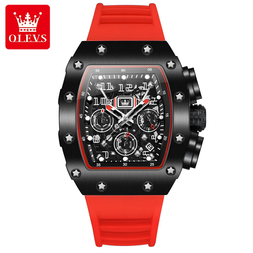 OLEVS orologio al quarzo per uomo quadrante grande Sport cronografo luminoso impermeabile orologi da polso da uomo moda orologio Casual Reloj Hombre