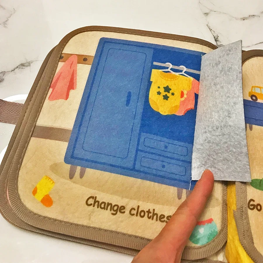 Frühe Bildung Englisch Interaktive Kognitive Tuch Bücher Baby Lernen Bücher Kind Weiche Bücher kinder Spielzeug