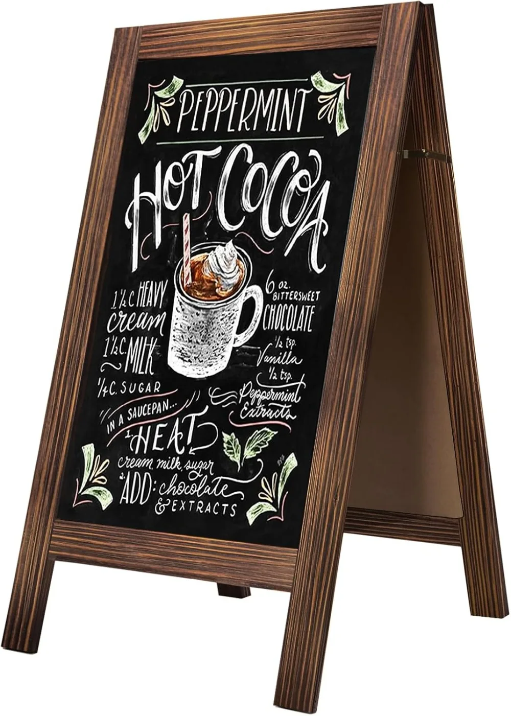 40x20 Inch Double Sided A-Frame Chalkboard Sign, Foldable for Outdoor Business and Events