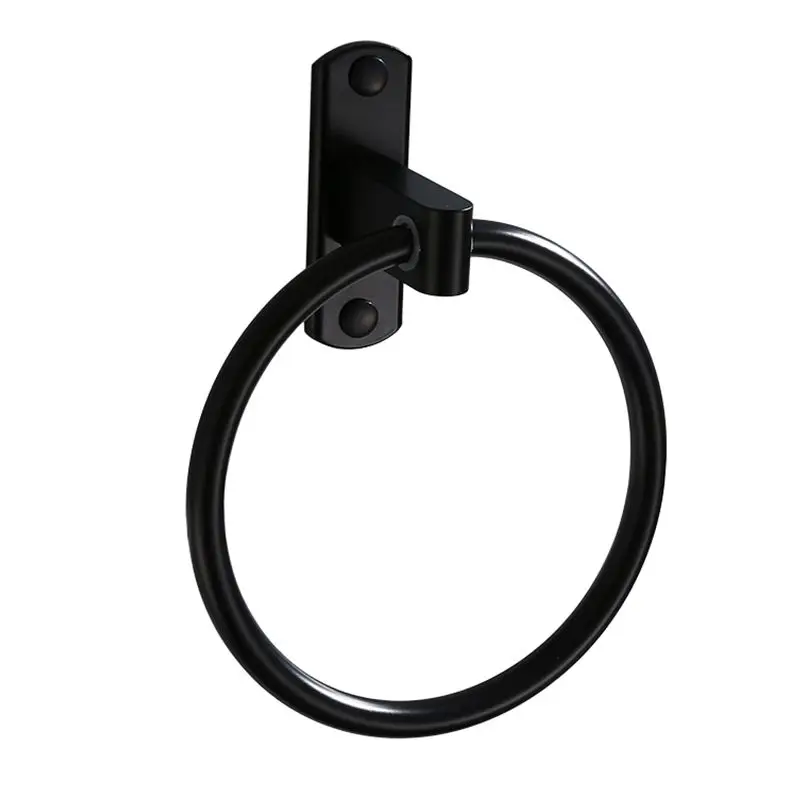 Finish Stainless Steel Bathroom Towel Holder Wall-Mounted Round Towel Rings , Towel Rack Ring Bathroom Rack Space Aluminum