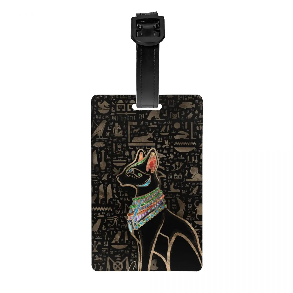 Egyptian Cat Bastet Luggage Tags for Suitcases Funny Ancient Egypt Goddess Baggage Tags Privacy Cover Name ID Card