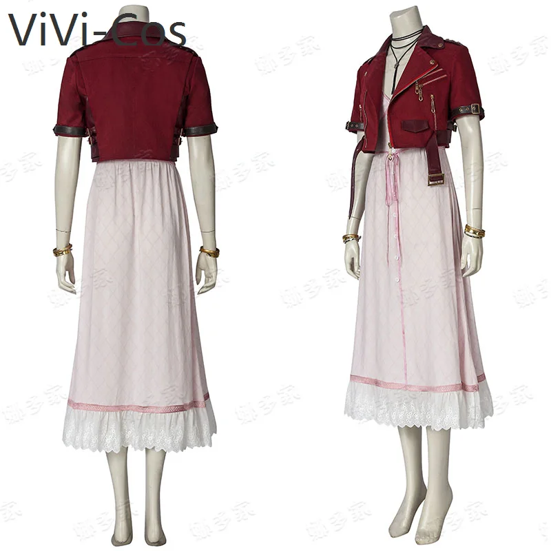 Crisis Core - Final Fantasy Vii Aerith Women Cosplay Costume Cos Game Anime Party Uniform Hallowen Play Role Clothes Clothing