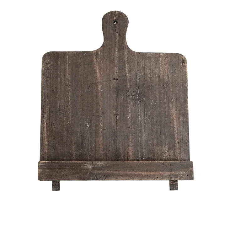 

Country Solid Wood Magazine Shelf Retro Books and Newspapers Display Rack Creative Multi-function Homestay Recipe Rack