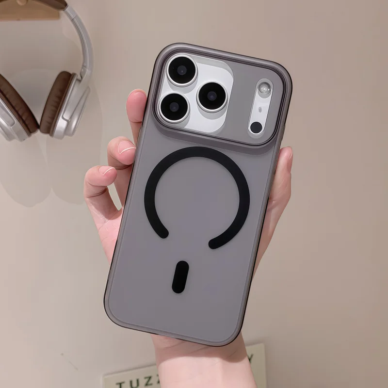 مناسبة لابل 17/16/15/14/13/12/11magsafe الجليد الضباب رقيقة جدا المغناطيسي الجلد شفط متجمد الهاتف واقية #3