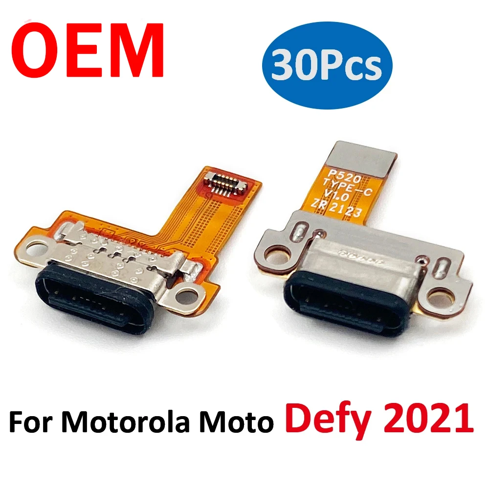 

30Pcs，NEW For Moto Defy 2021 USB Charging Dock Jack Plug Socket Port Microphone Connector Charge Board Flex Cable