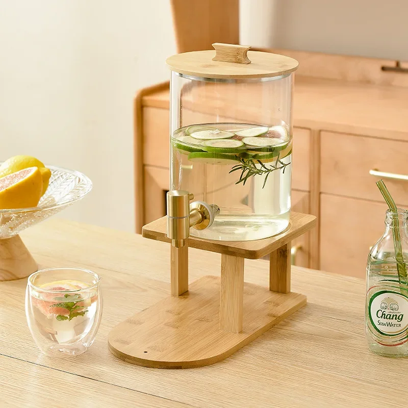 Household Cold Water Kettle Fruit Juice Bucket with Faucet Living Room Beverage Storage for High-Temperature Kitchen Use 3