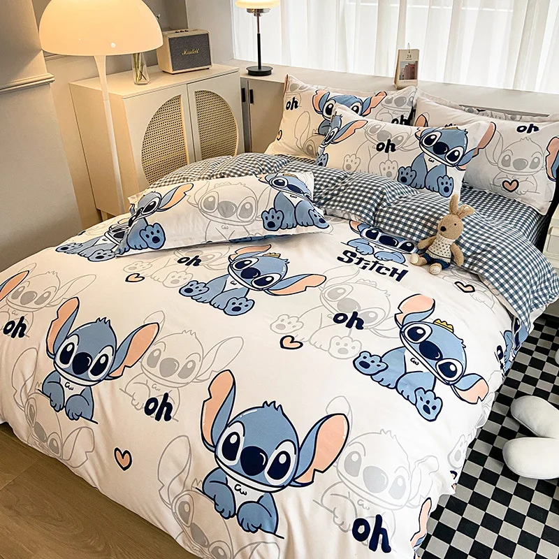 Cartoon Dekbedovertrek Disney Stitch Beddengoed Set Dekbedovertrek Bed Sets Koningin Koning Full Size voor Kinderen Geschenken Slaapkamer Decoratie