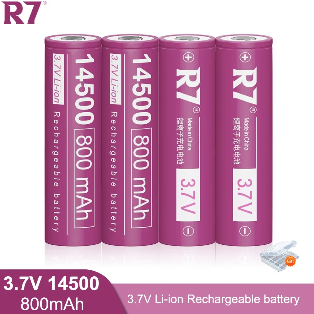 

3.7V 14500 Li-ion 800mAh Rechargeable Lithium Battery For Remote Control Mouse Clock Flashlight Shaver Replace AA Batteries