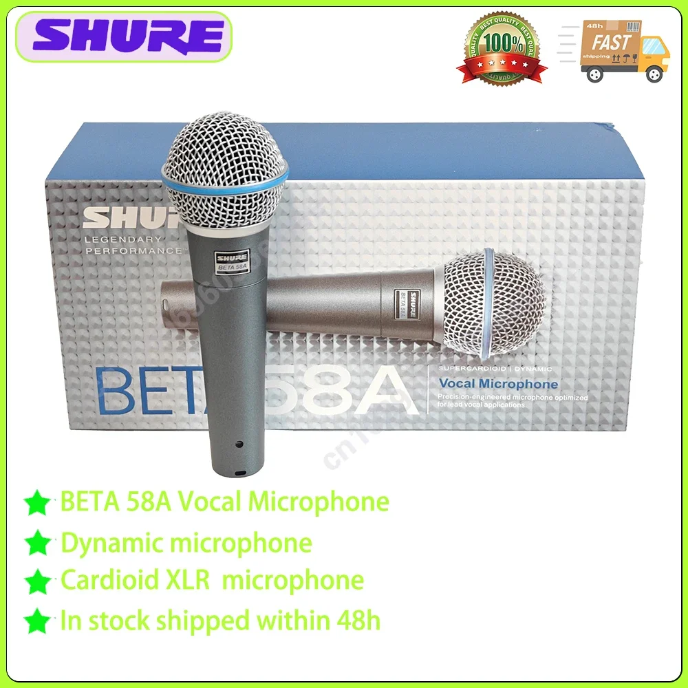 Original Shure BETA 58A Vocal Microphone Dynamic Microphone Home KTV Live Stage Performance Microphone