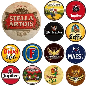 Wine Retro Round Metal Tin Signs Jupiler Nostalgic Iron Painting Novelty For Cafe Bar Garage Bar Kitchen Man Cave Wall Decor