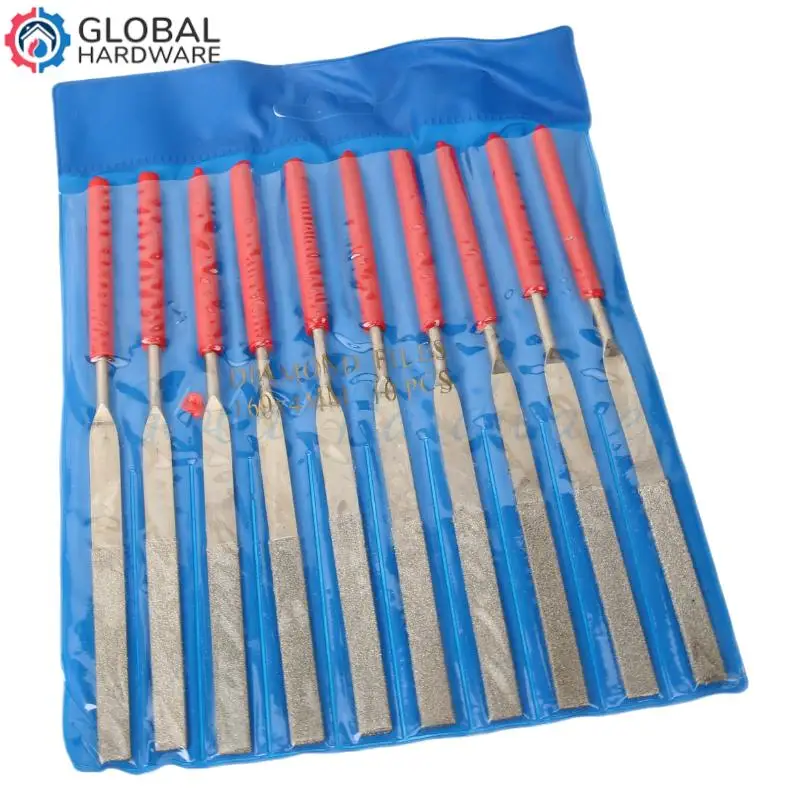 

10Pcs Diamond Needle File Set 4x160mm Mini Needle File Kit For Stone Glass Metal Carving Craft Hand Tools Needle File Set