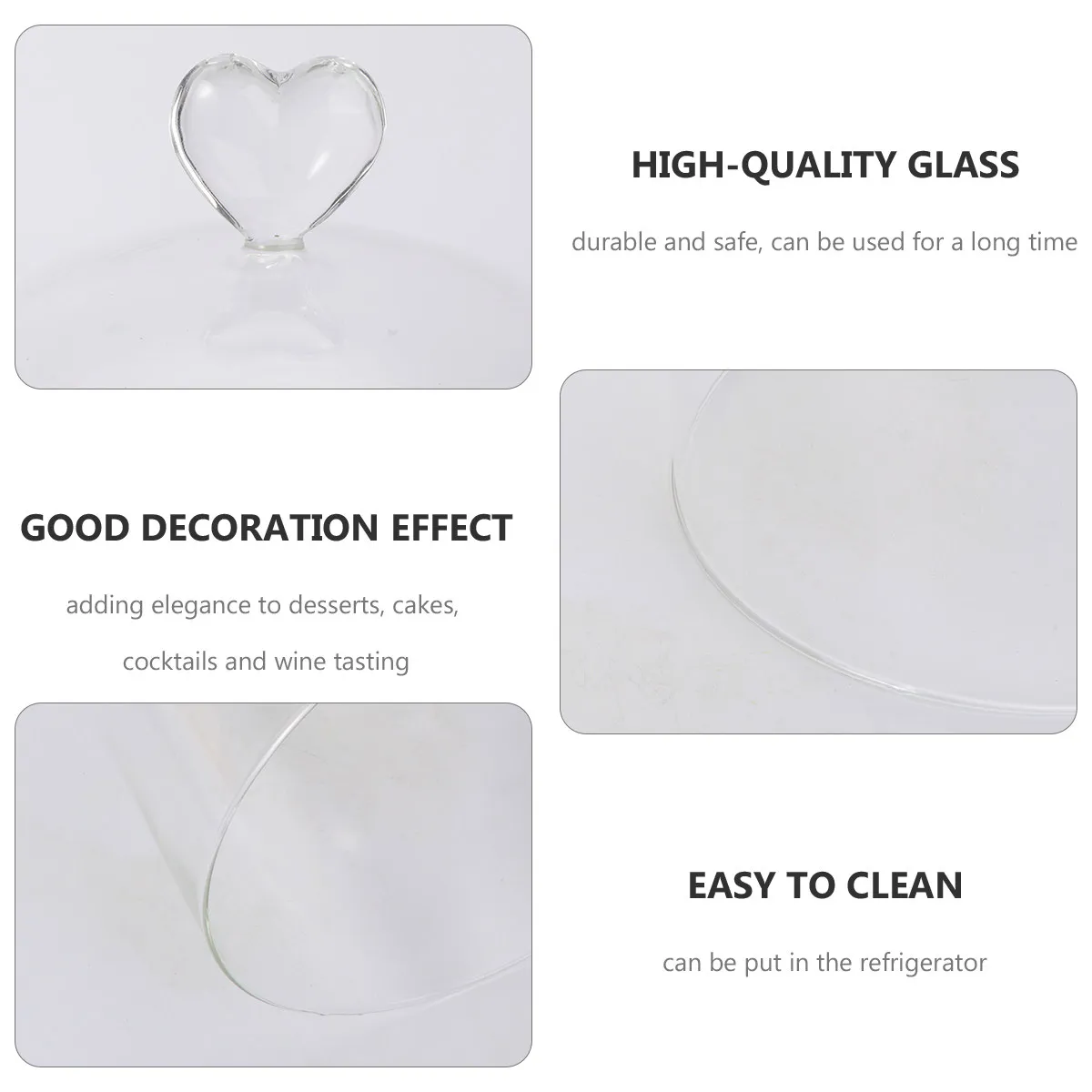 

Стеклянная крышка-колпак в форме сердца для защиты тортов и десертов, портативная, легкая, для сохранения свежести продуктов