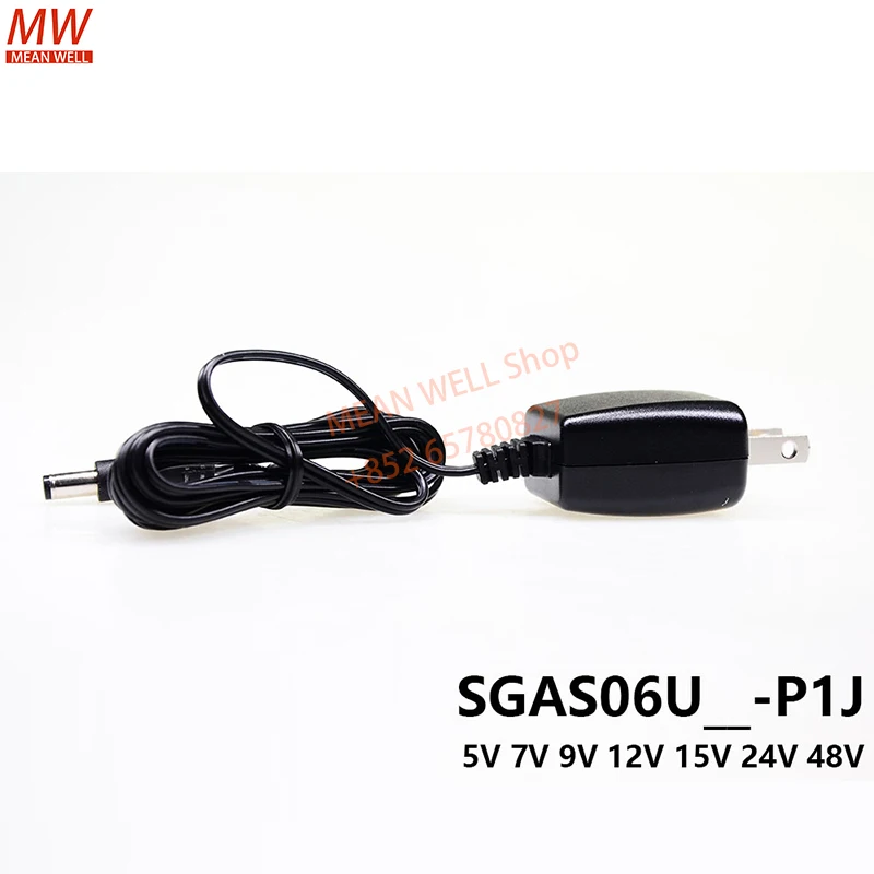 Original MEAN WELL 6W AC-DC Highly reliable very small wall-mounted industrial-grade supply Extension cord SGAS06U12-P1J