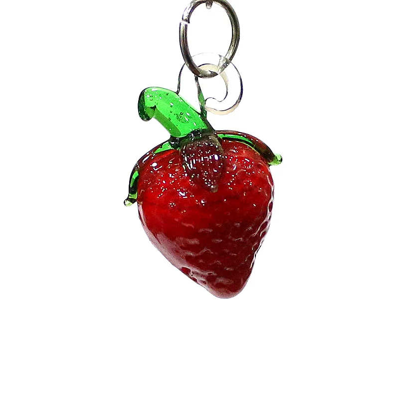 Colorful Cute Strawberry Pendant Mini Fruit Berry Charm for DIY Craft Supplies Perfect Holiday Party Gifts For Handmade Lovers